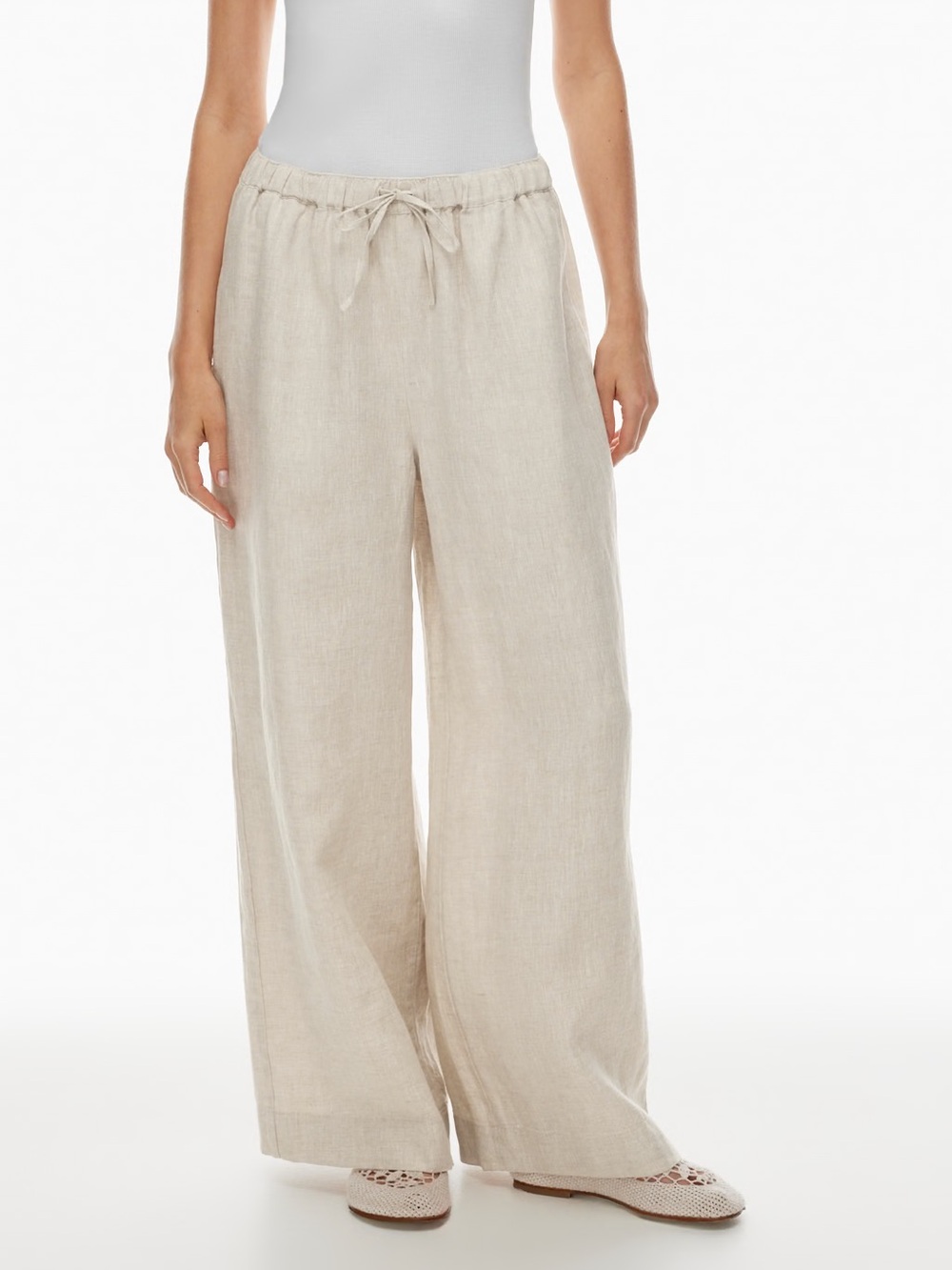 BNWOT Aritzia Little Moon Globtrot Linen Pants in Ecru